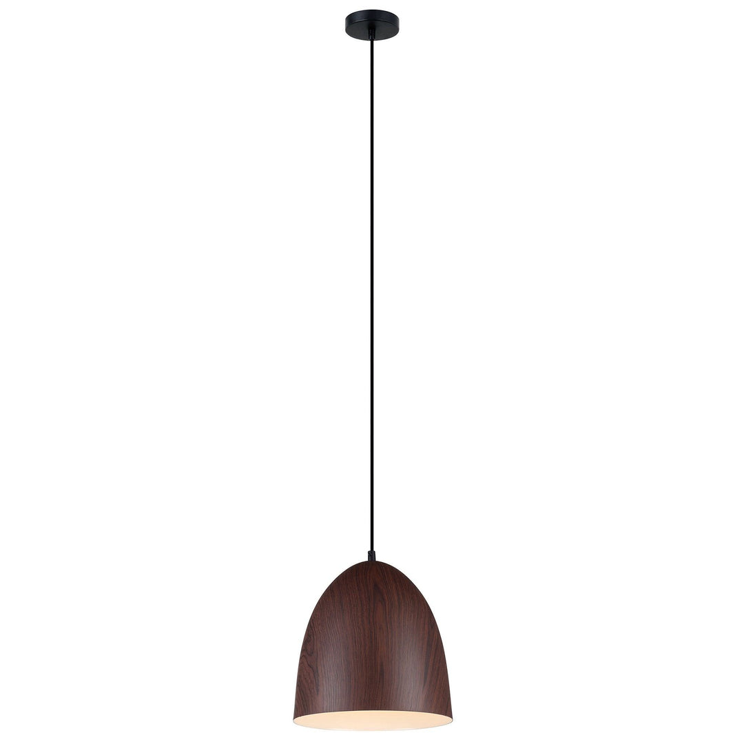 Ligna Metal Pendant Light, Oblong, Dark Walnut