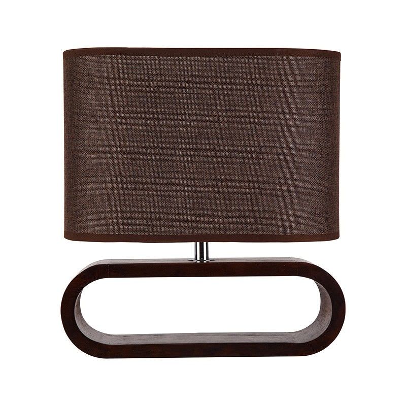 Lotus Wooden Table Lamp, Dark Brown
