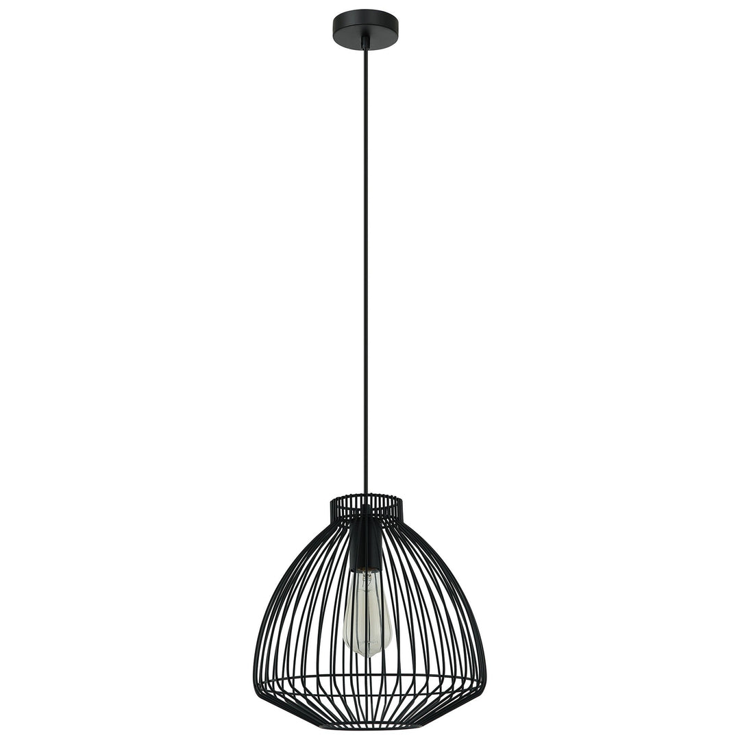 Manu Iron Cage Pendant Light, Black