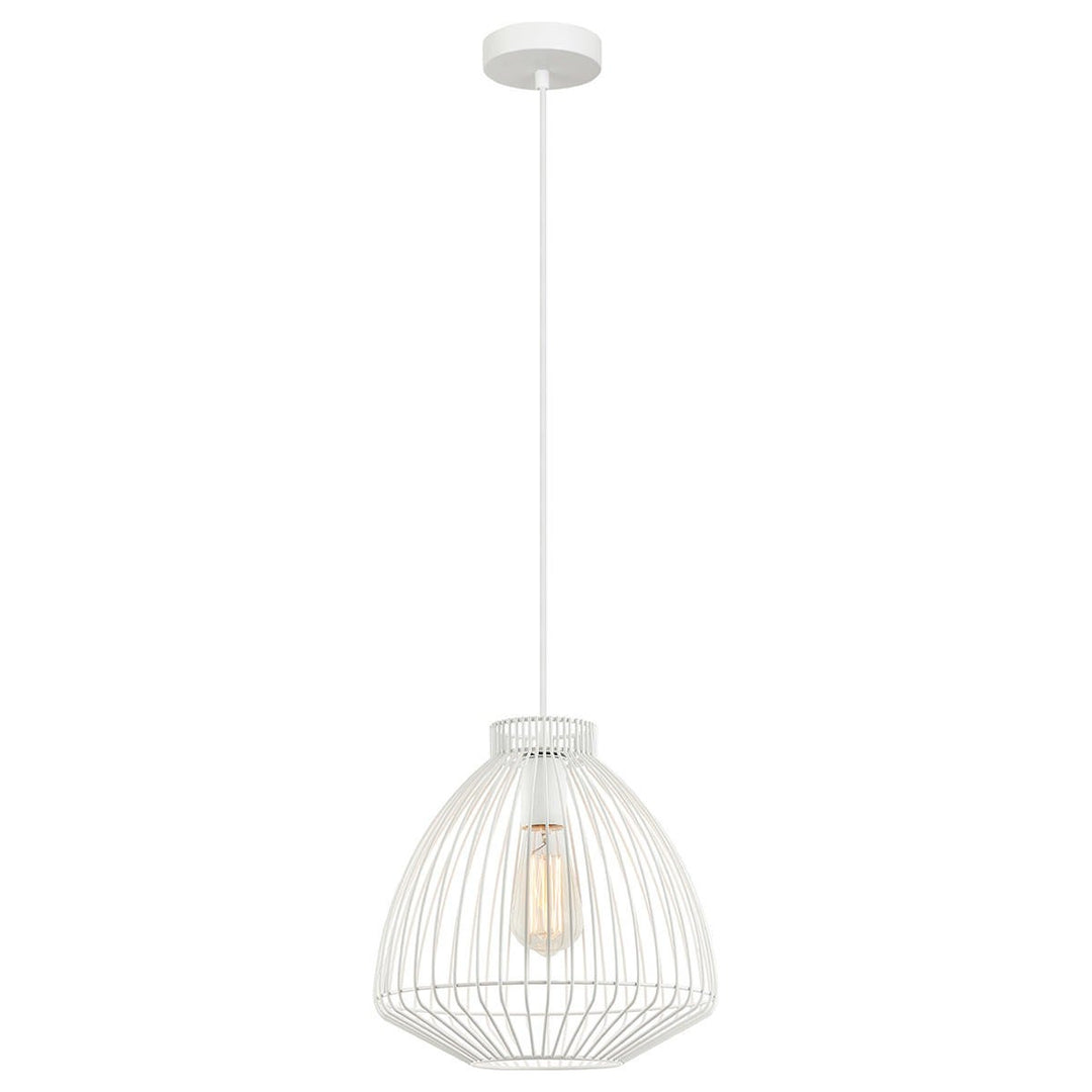Manu Iron Cage Pendant Light, White