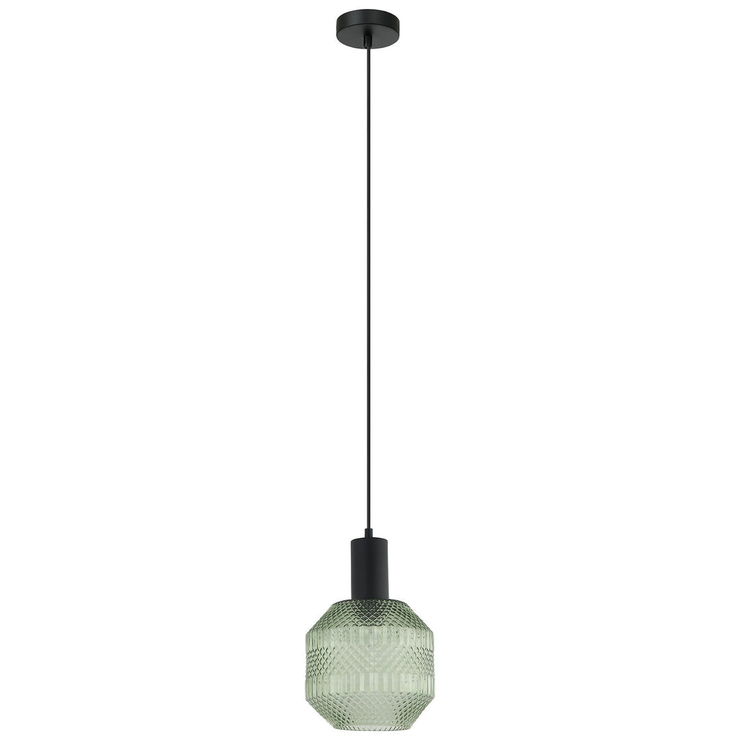 Maraca Glass Pendant Light, Black / Green