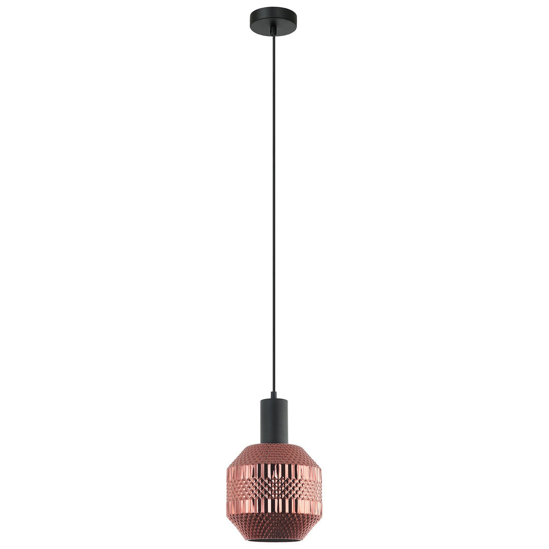 Maraca Glass Pendant Light, Black / Copper