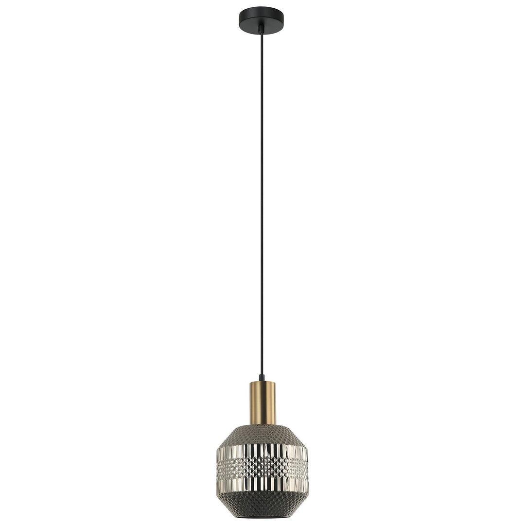 Maraca Glass Pendant Light, Antique Brass / Chrome