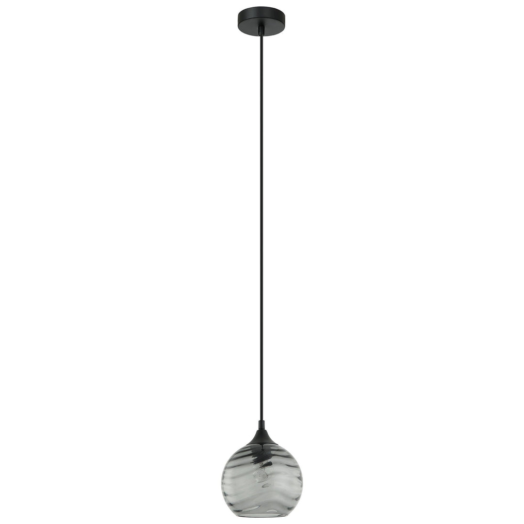 Marbre Wavy Glass Pendant Light, Smoke