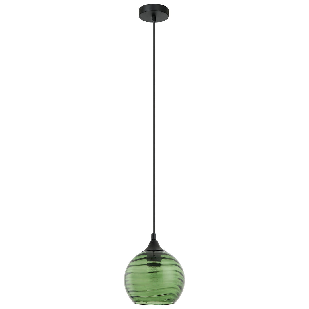 Marbre Wavy Glass Pendant Light, Green