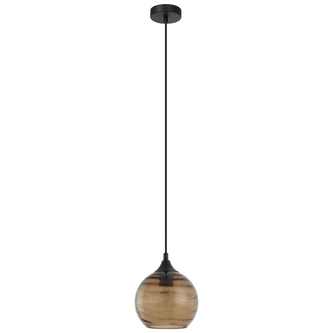Marbre Wavy Glass Pendant Light, Amber