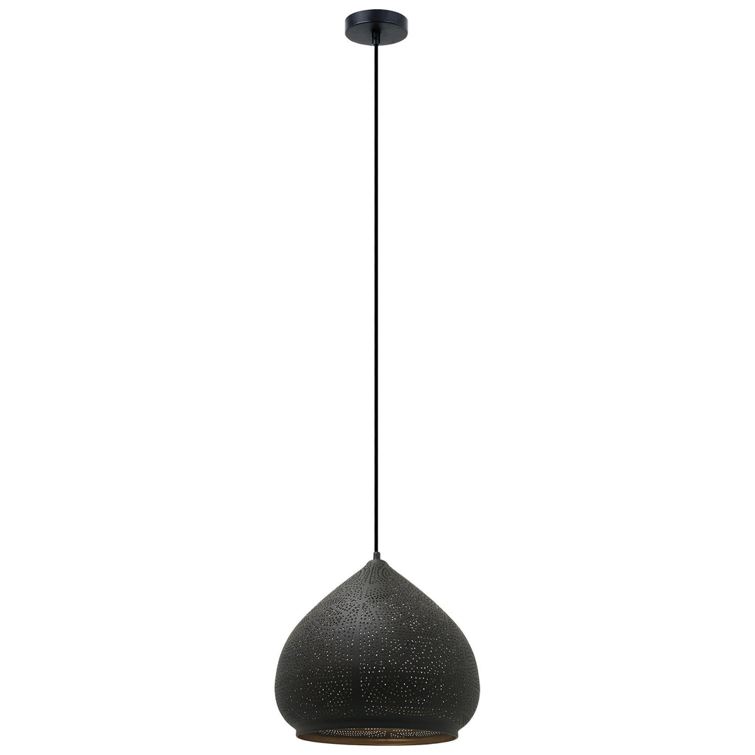 Marrakesh Iron Pendant Light, Ellipse, Black