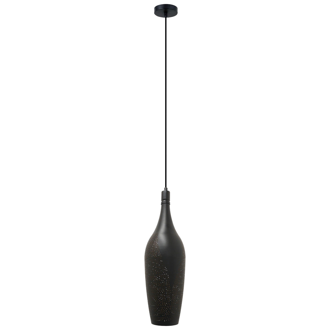 Marrakesh Iron Pendant Light, Bottle, Black