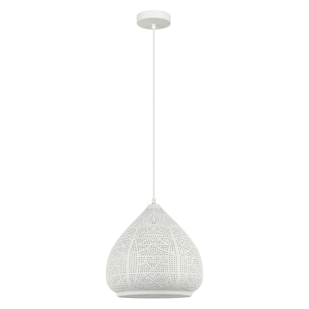 Marrakesh Iron Pendant Light, Ellipse, White