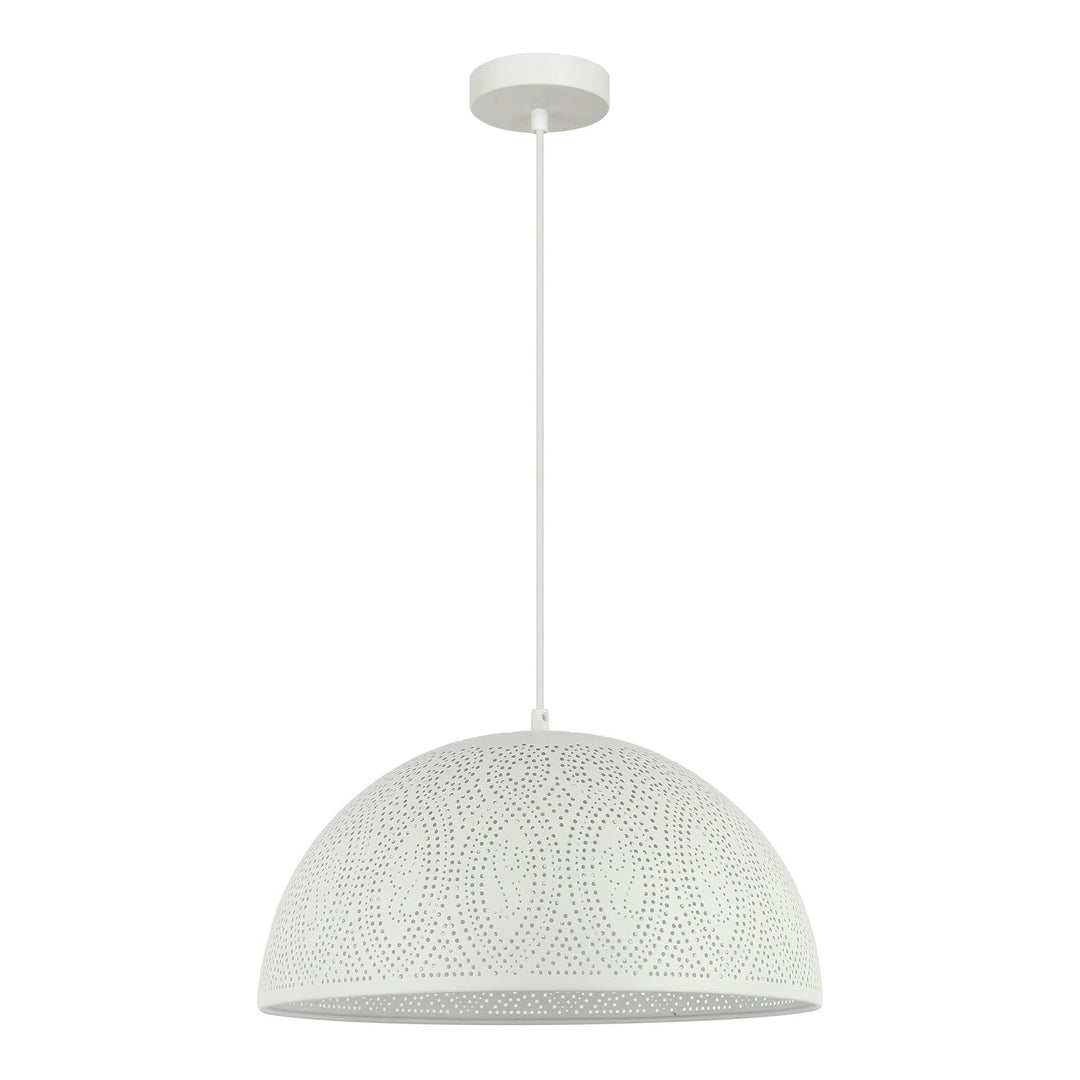Marrakesh Iron Pendant Light, Dome, White