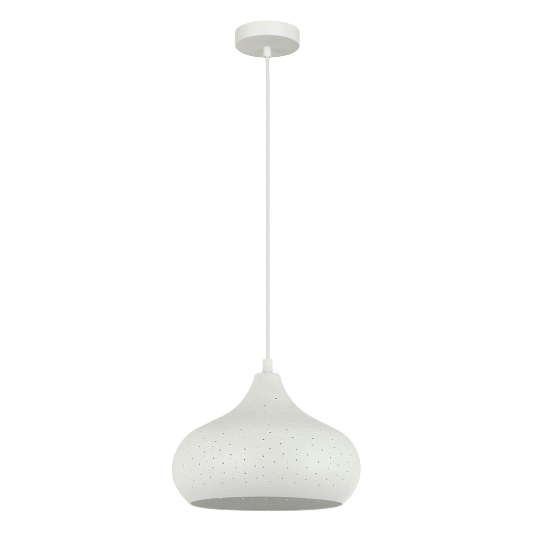 Marrakesh Iron Pendant Light, Champagne Glass, White