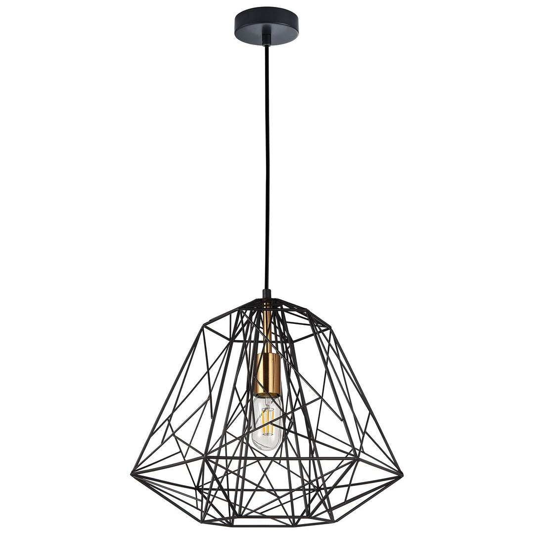 Marte Iron Cage Pendant Light, Black