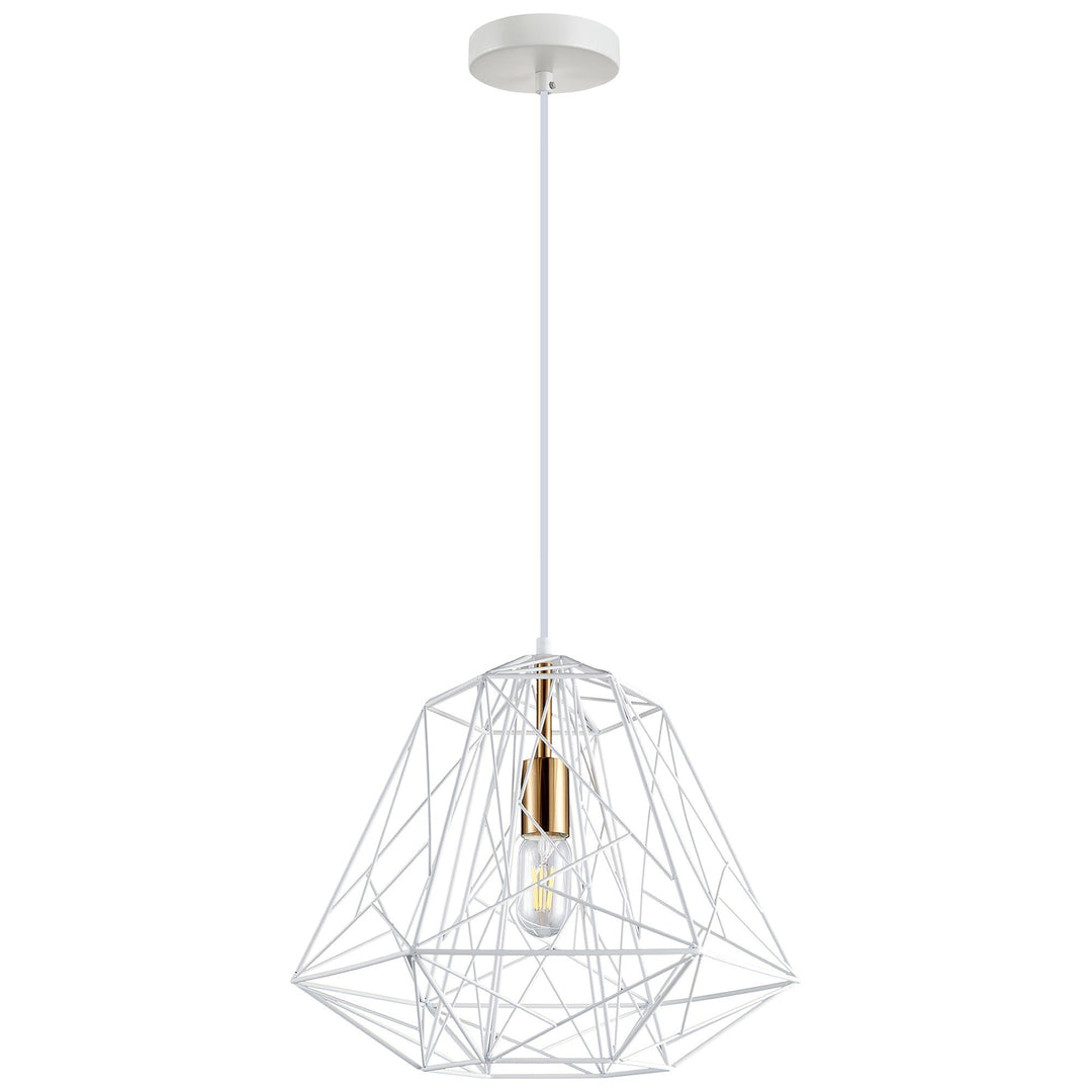 Marte Iron Cage Pendant Light, White