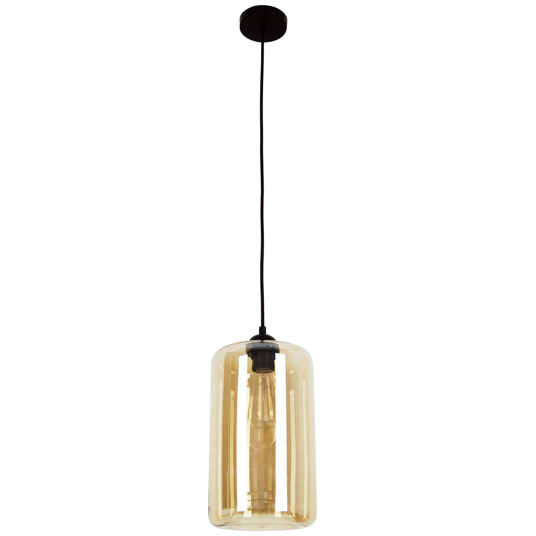 Mason Glass Pendant Light, Oblong, Amber