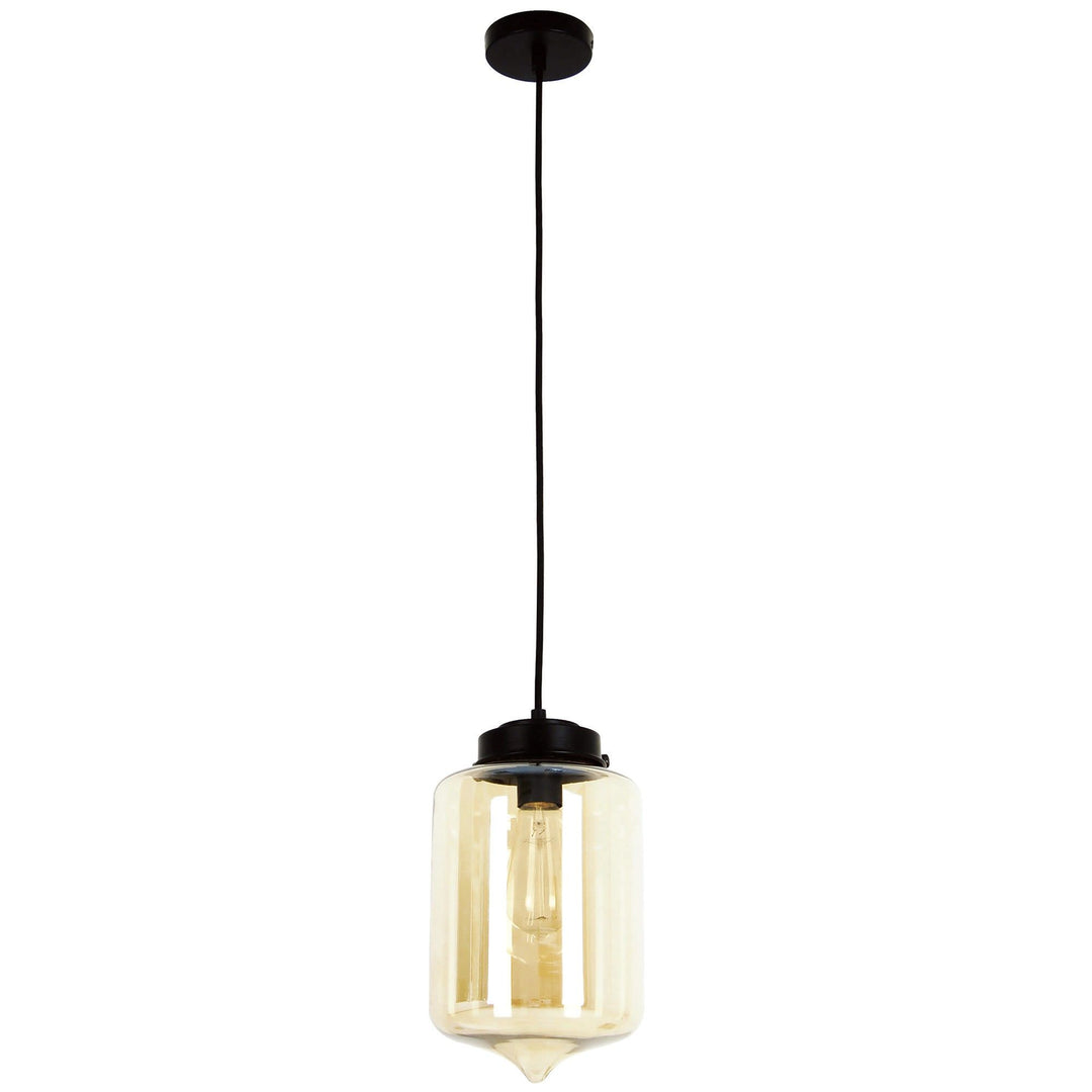 Mason Glass Pendant Light, Tipped, Amber