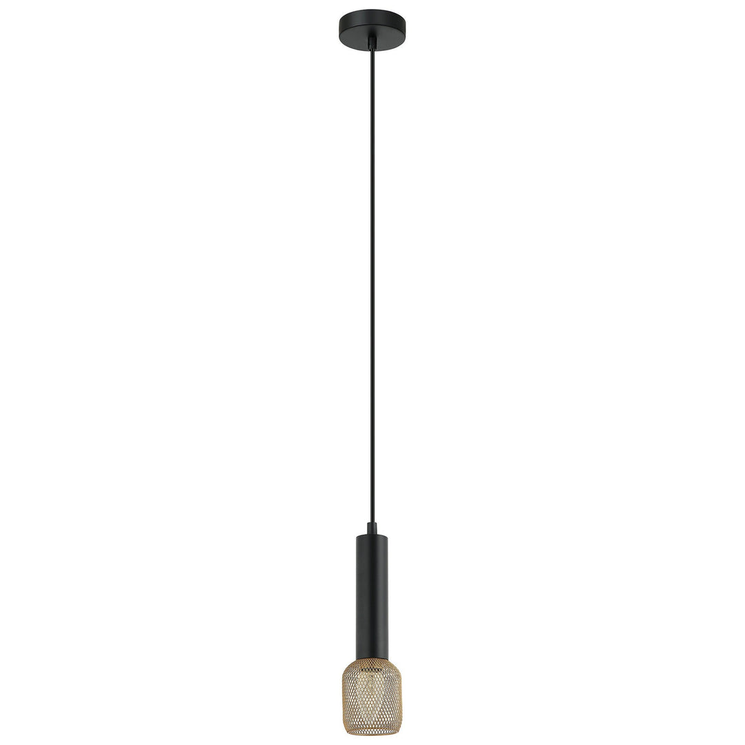 Mikro Iron Mesh Pendant Light, Black / Brass