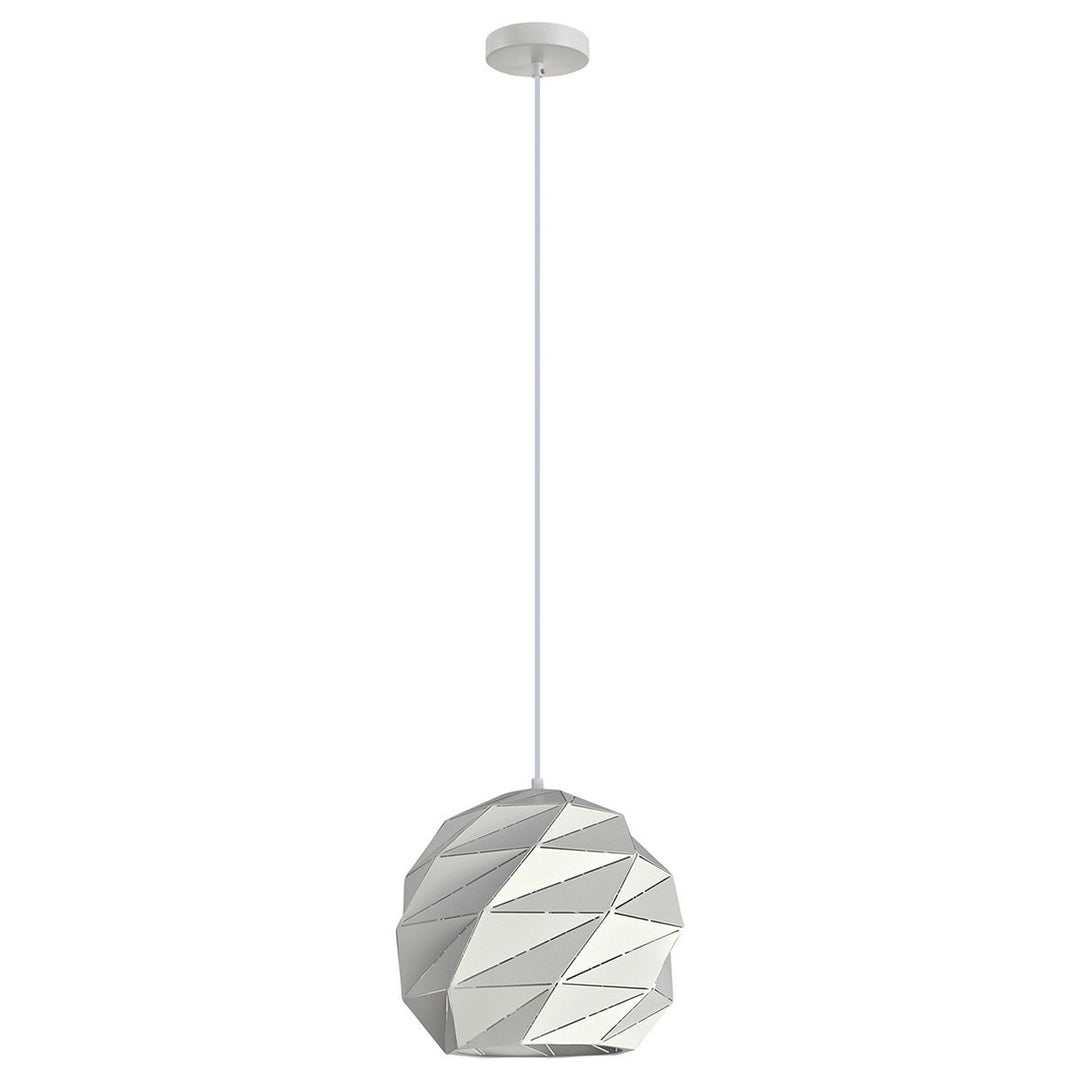 Origami Carved Iron Pendant Light, Small, White