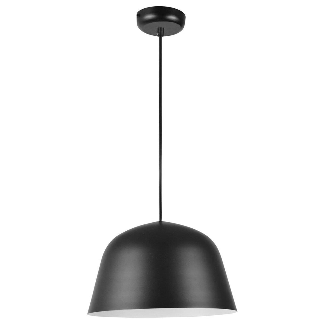 Pastel Iron Pendant Light, Angled Dome, Matt Black