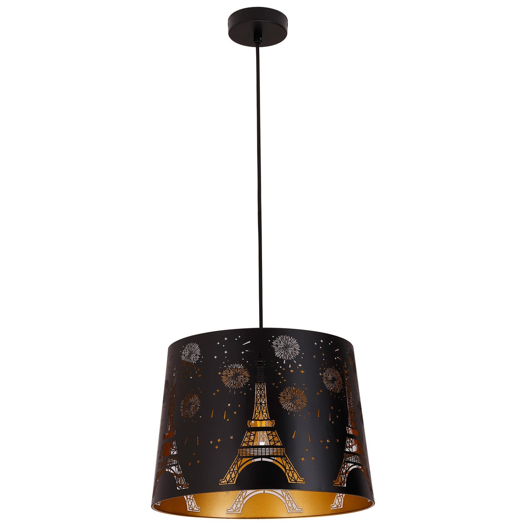 Penshade Iron Pendant Light, Eiffel Tower, Black