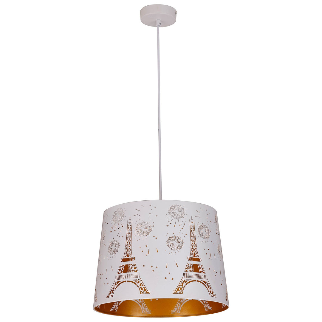 Penshade Iron Pendant Light, Eiffel Tower, White