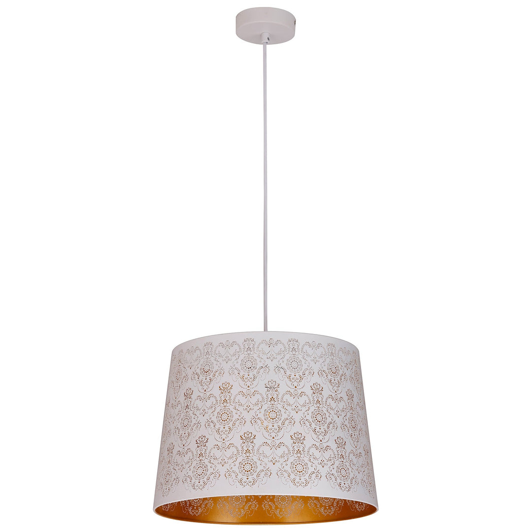 Penshade Iron Pendant Light, Fleur, White