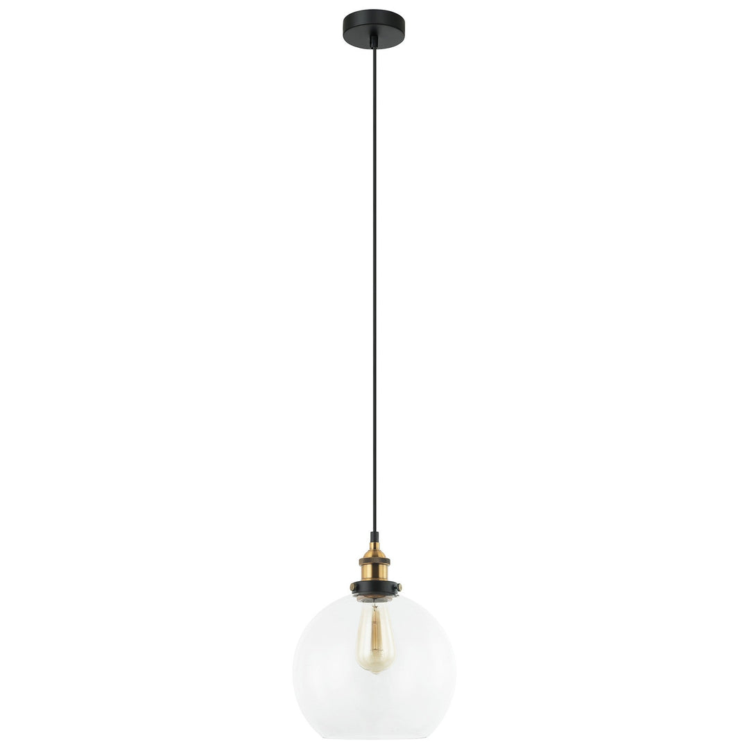 Pesini Glass Pendant Light, Antique Brass / Clear