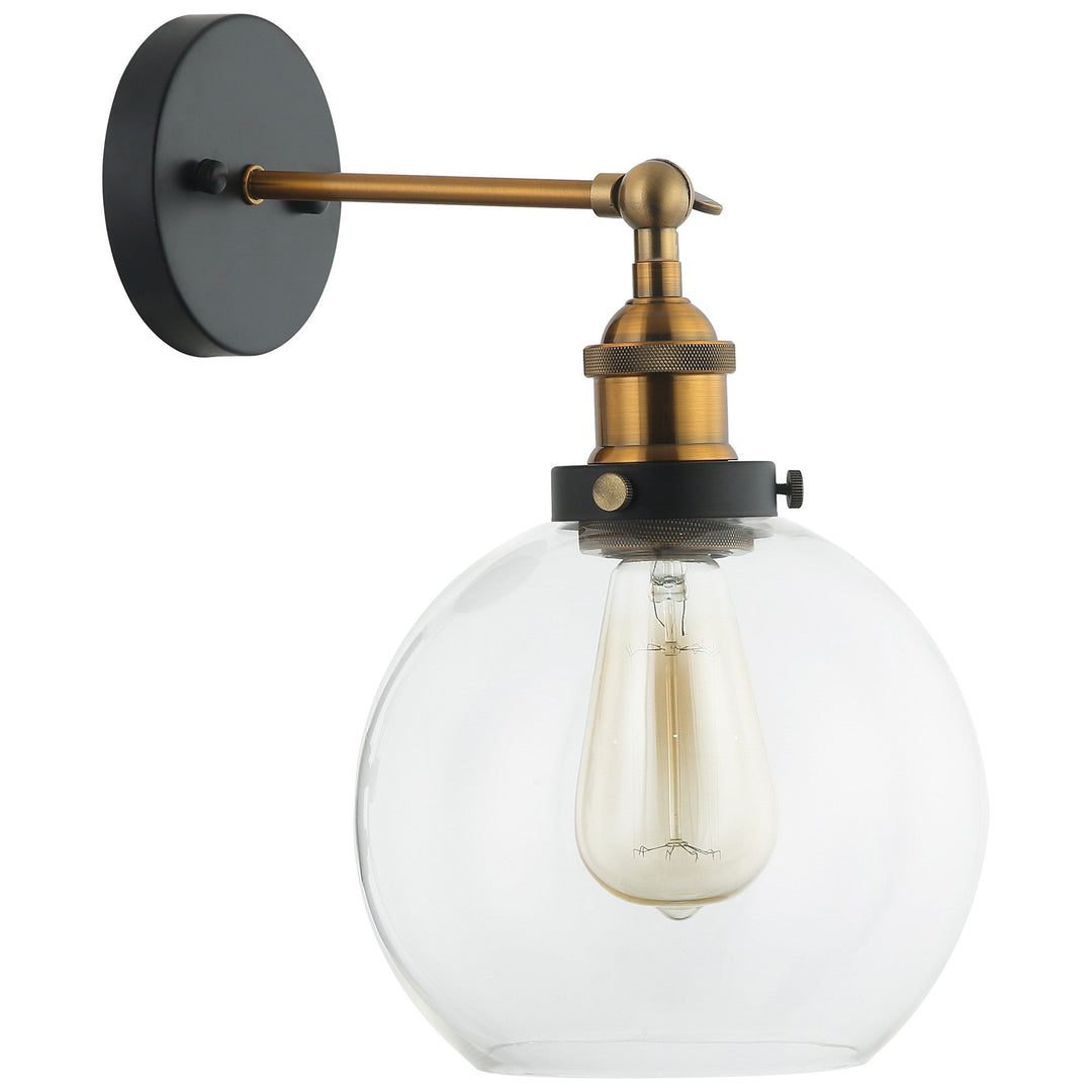 Pesini Glass Wall Light, Antique Brass / Clear