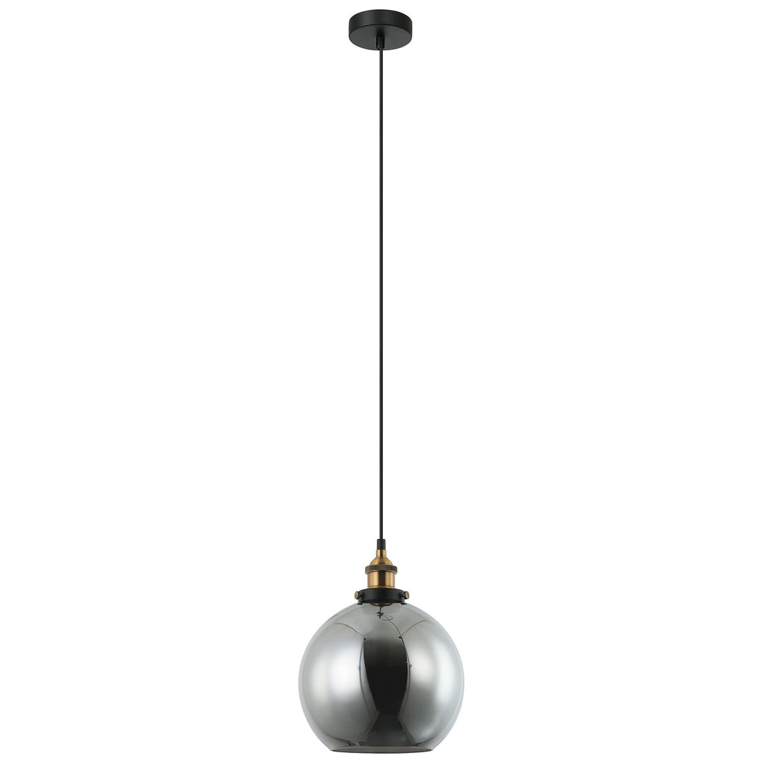 Pesini Glass Pendant Light, Antique Brass / Smoke