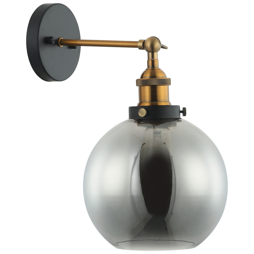 Pesini Glass Wall Light, Antique Brass / Smoke
