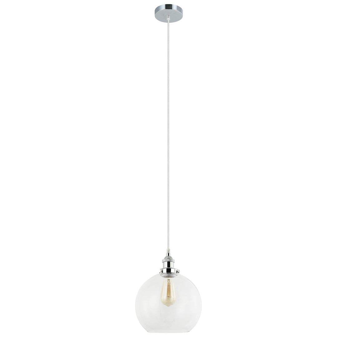 Pesini Glass Pendant Light, Chrome / Clear