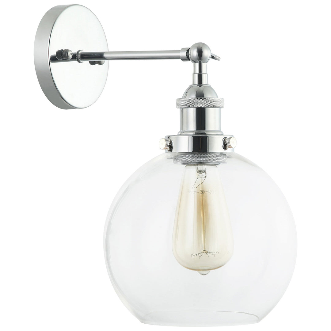 Pesini Glass Wall Light, Chrome / Clear