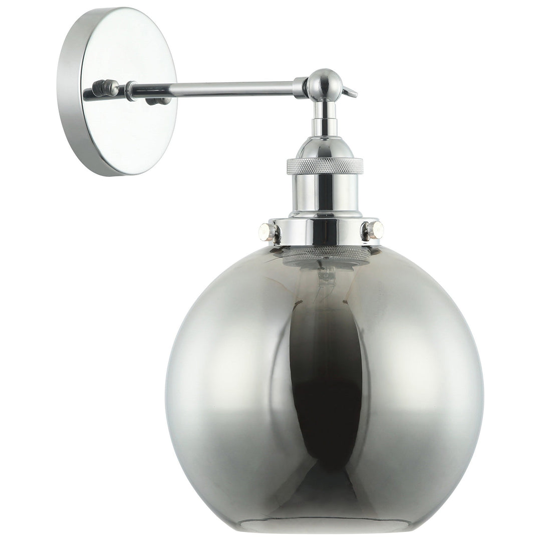 Pesini Glass Wall Light, Chrome / Smoke