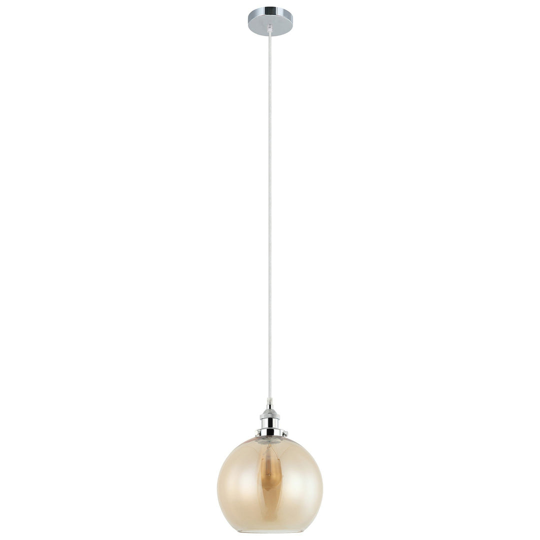 Pesini Glass Pendant Light, Chrome / Amber