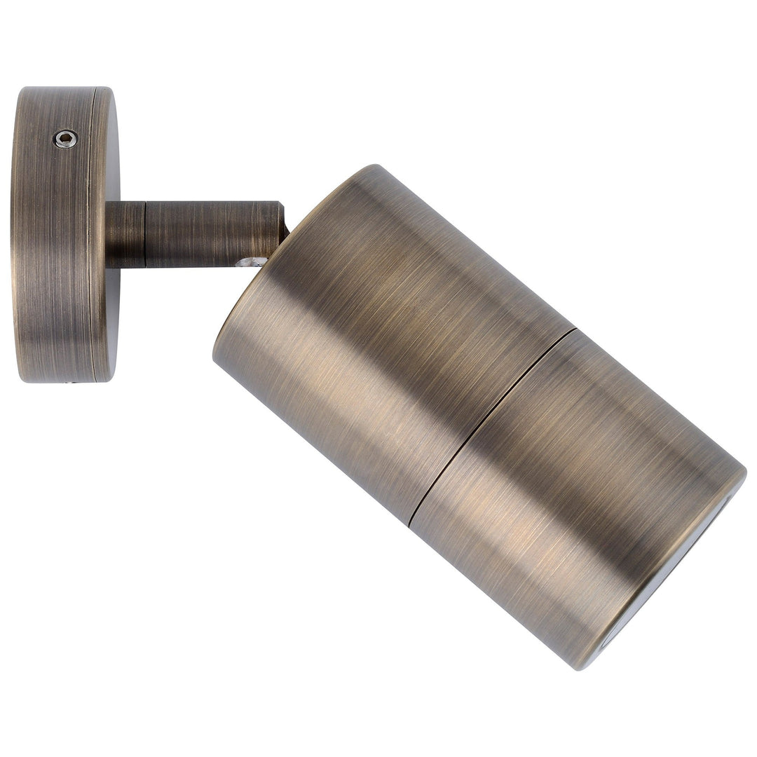 Roslin IP65 Exterior Single Adjustable Wall Light, GU10, Antique Brass