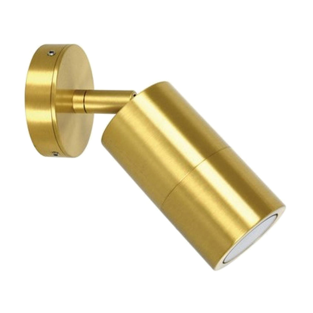 Roslin IP65 Exterior Single Adjustable Wall Light, GU10, Polished Brass
