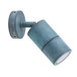 CLA GU10 Exterior Single Pillar Spot Wall Light – Green Patina