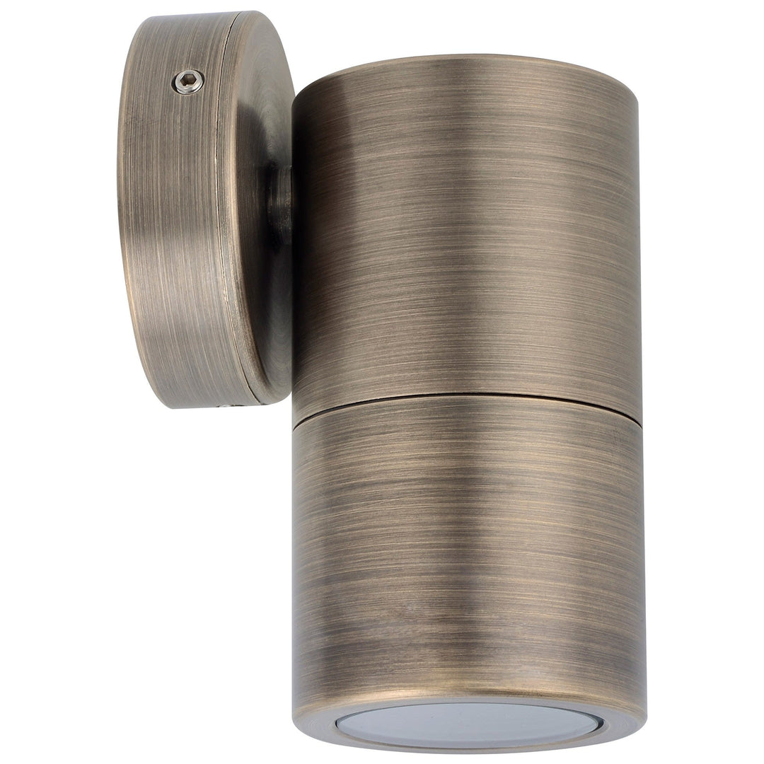 Roslin IP65 Exterior Fixed Down Wall Light, GU10, Antique Brass