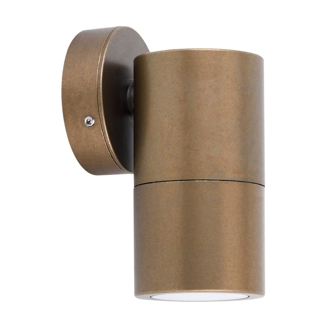 Roslin IP65 Exterior Fixed Down Wall Light, GU10, Aged Brass