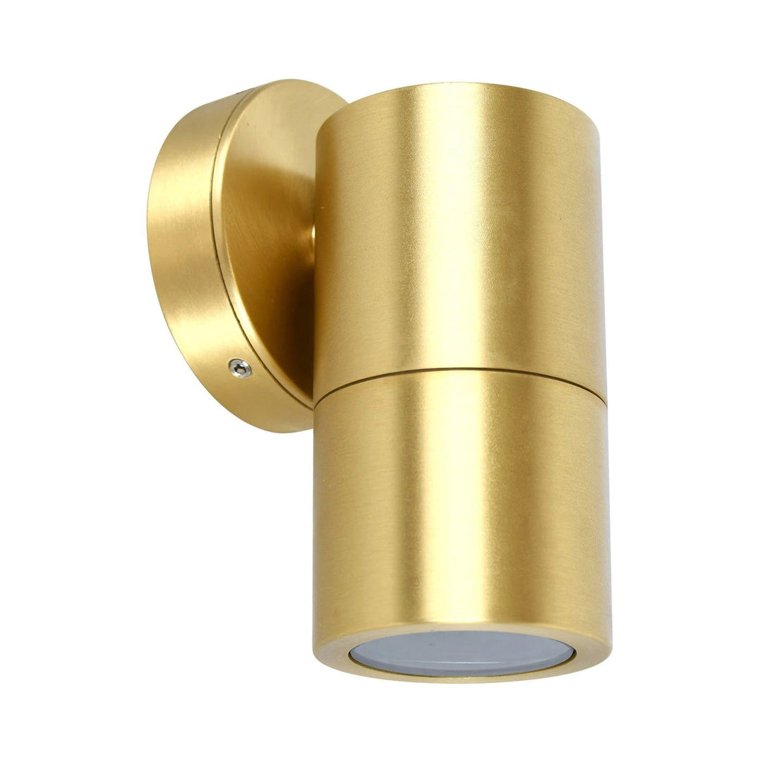 Roslin IP65 Exterior Fixed Down Wall Light, GU10, Polished Brass