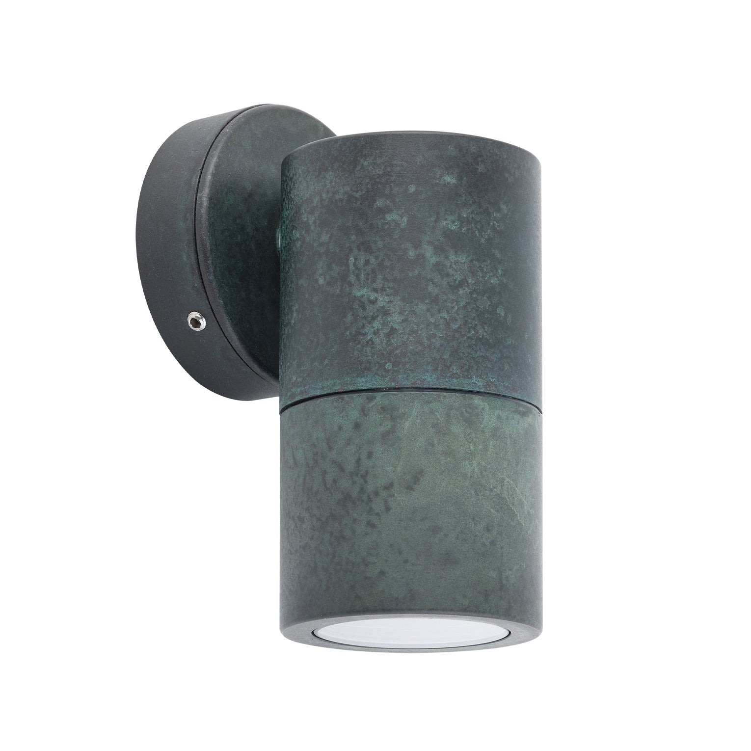 CLA GU10 Exterior Fixed Down Pillar Wall Light – Green Patina