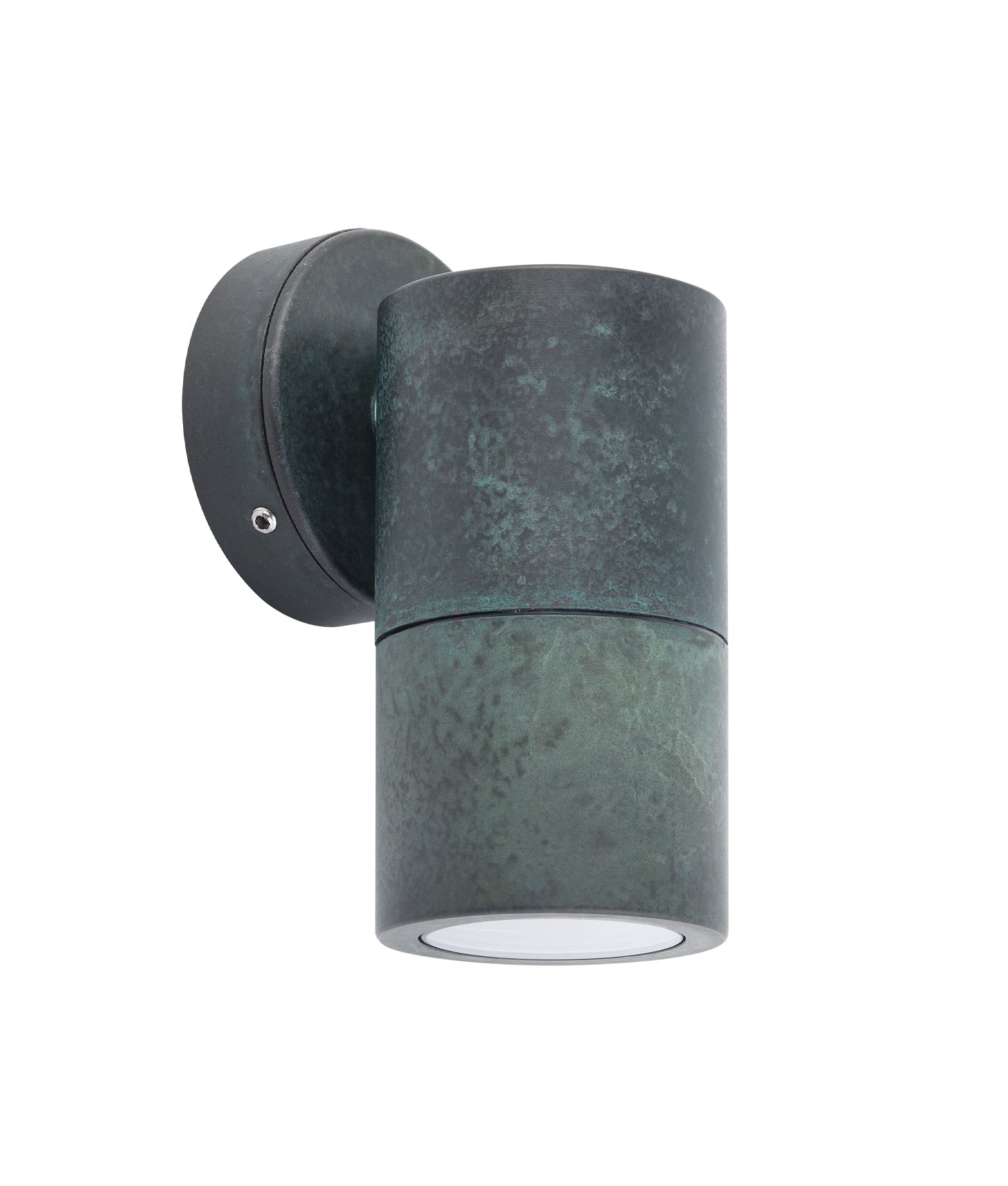 CLA GU10 Exterior Fixed Down Pillar Wall Light – Green Patina