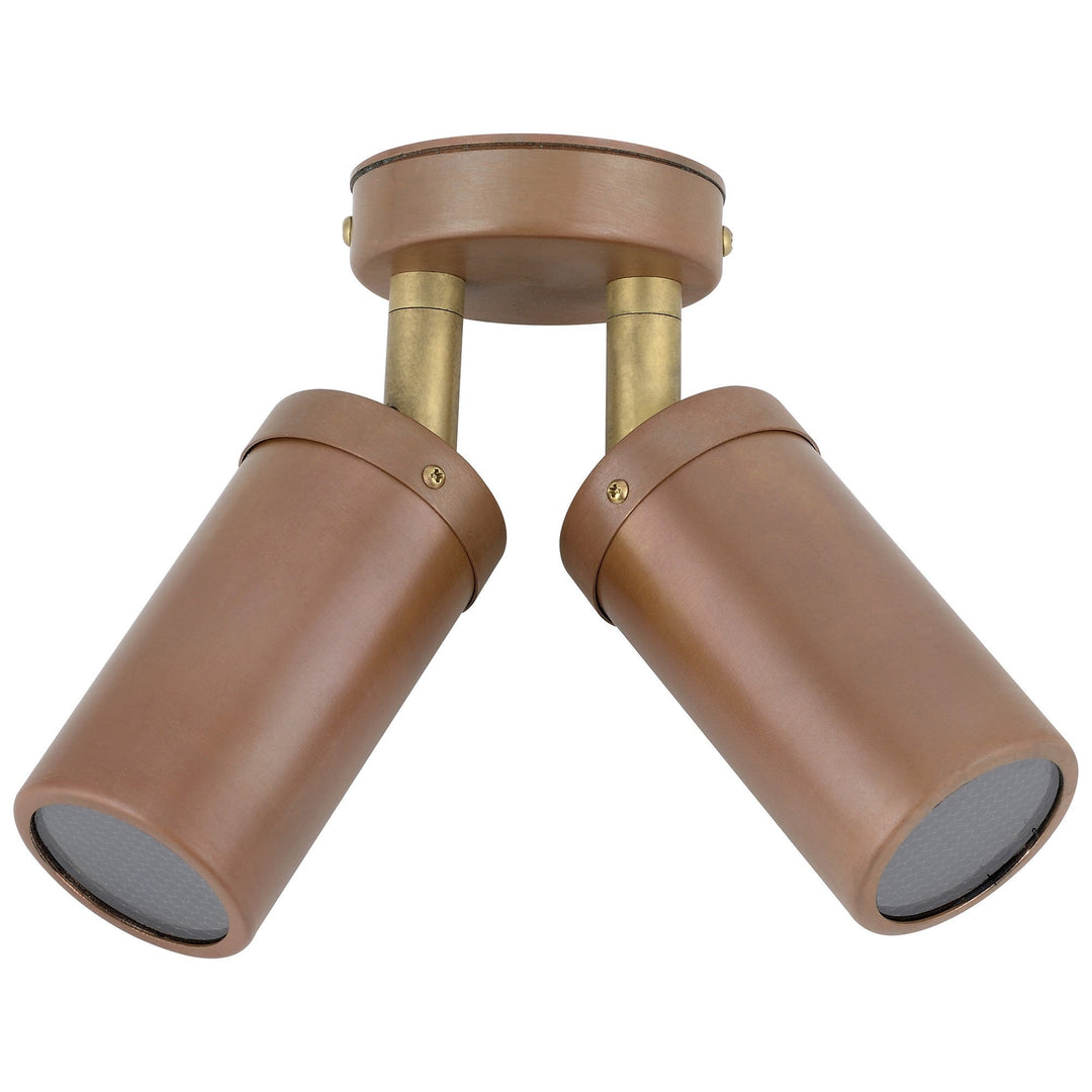 Roslin Economy IP54 Exterior Double Adjustable Wall Light, GU10, Aged Copper