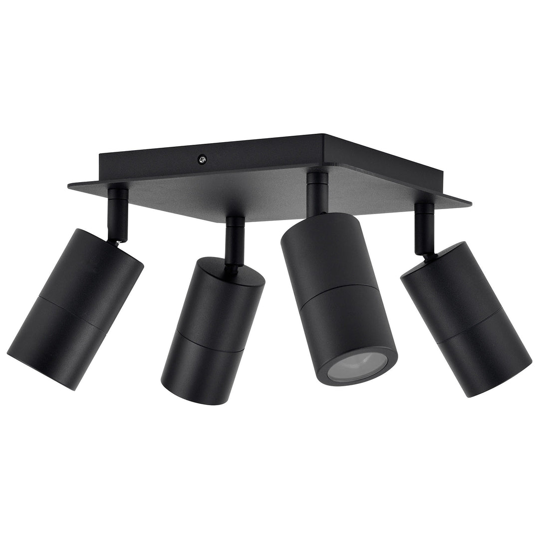 Roslin IP44 Indoor / Outdoor Spotlight, Square, 4 Light, Black