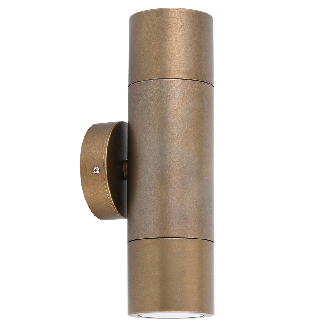 Roslin IP65 Exterior Up / Down Wall Light, GU10, Aged Brass