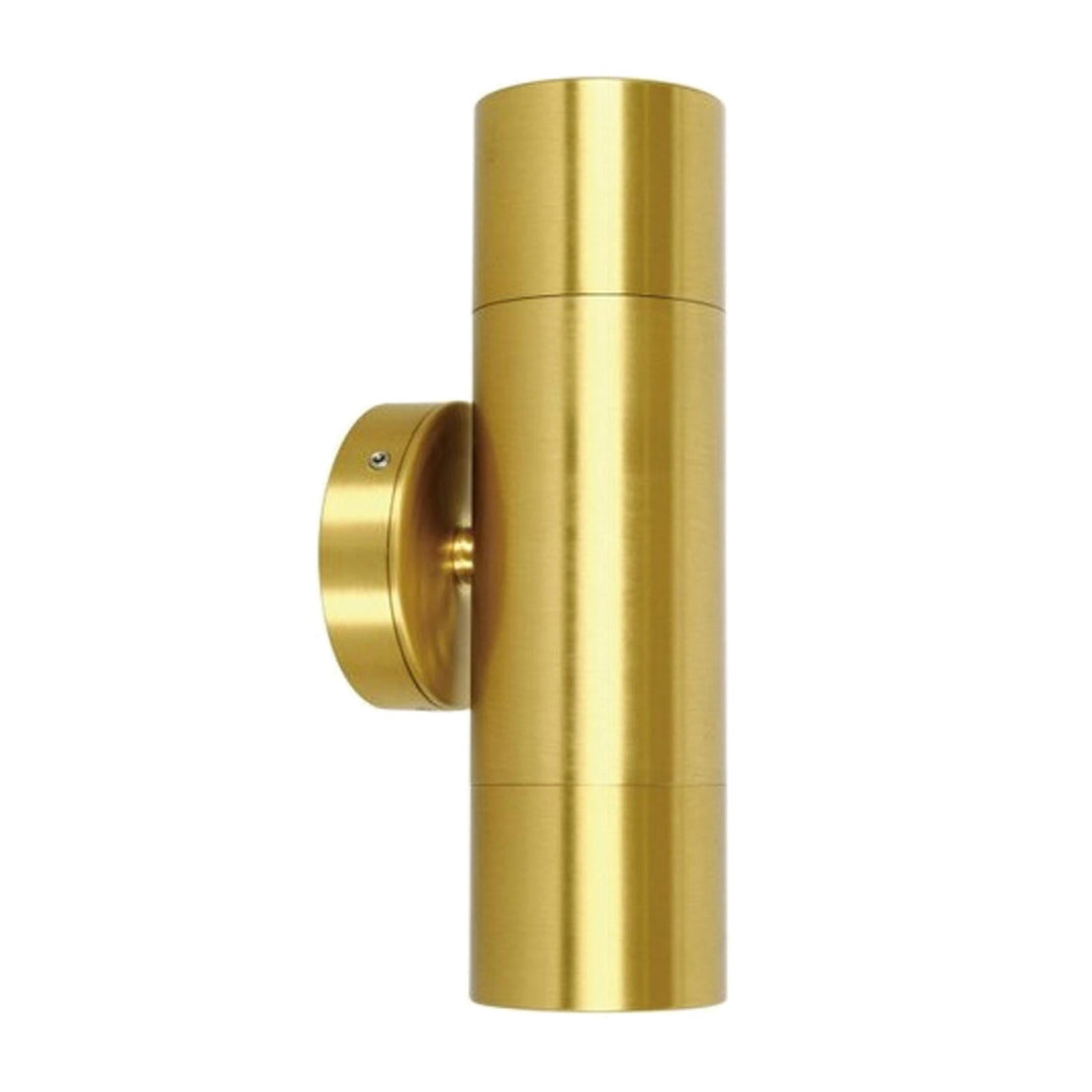 Roslin IP65 Exterior Up / Down Wall Light, GU10, Polished Brass