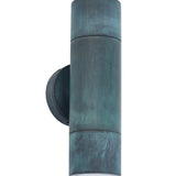 CLA GU10 Exterior Up / Down Pillar Spot Wall Light – Green Patina