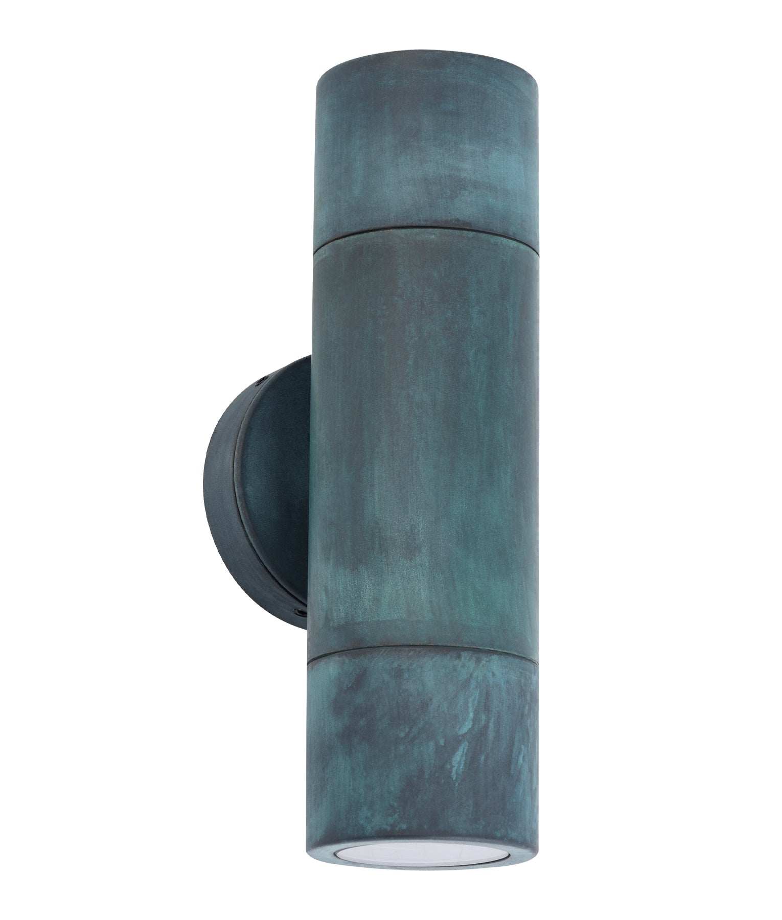 CLA GU10 Exterior Up / Down Pillar Spot Wall Light – Green Patina