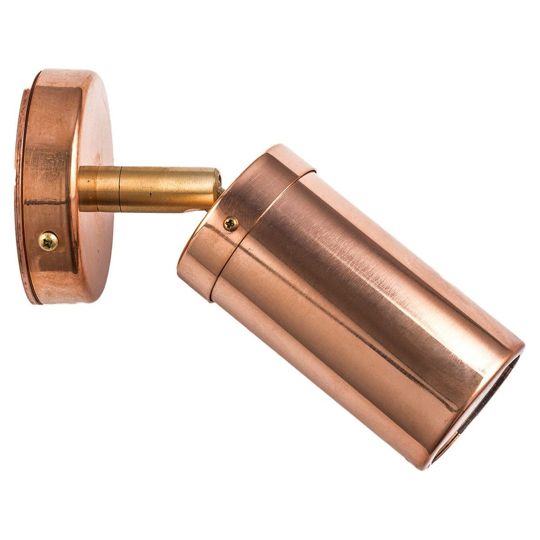 Roslin Economy IP54 Exterior Single Adjustable Wall Light, MR16, Copper with Brass Knuckle