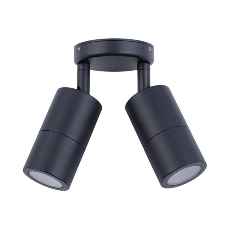 Roslin IP65 Exterior Double Adjustable Wall Light, MR16, Black