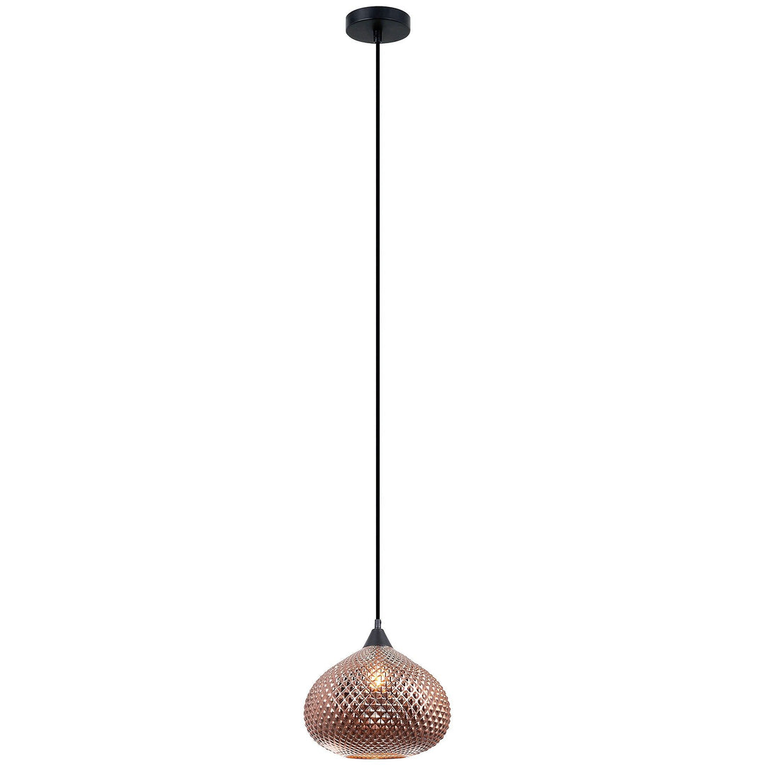 Rictus Glass Pendant Light, Squat, Copper